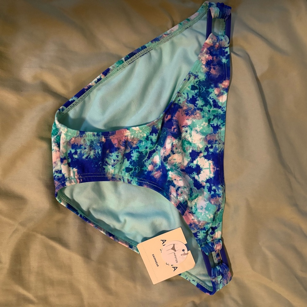 Arizona Jean Co. Aqua & Blue Hipster Bikini Bottom